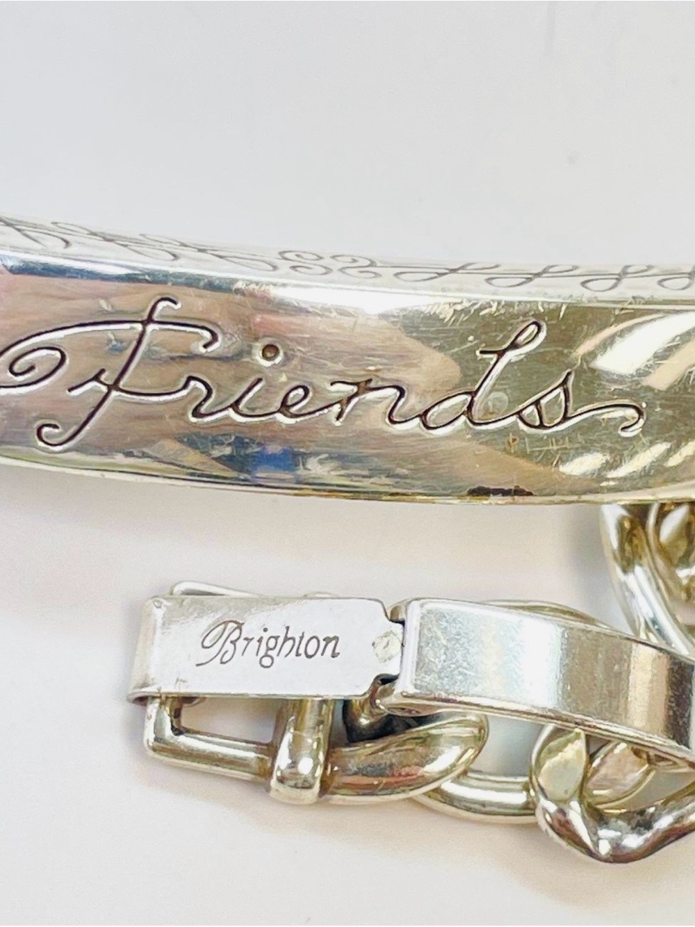 Brighton 🖤 "Friends" ID Link Silver Plated Bracelet - Retired w/dustbag